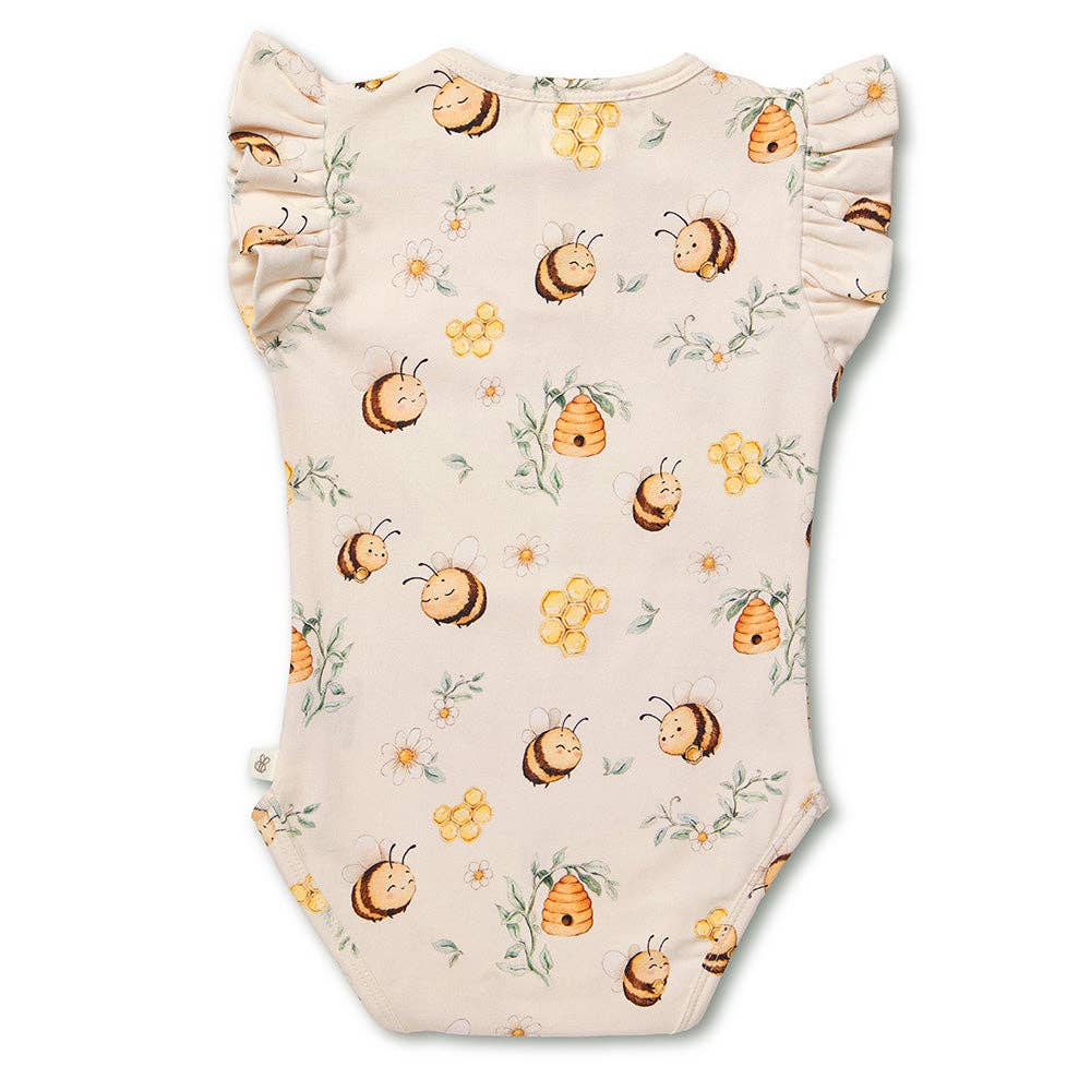 Bodysuit - Short Sleeve Frilly Bumblebees