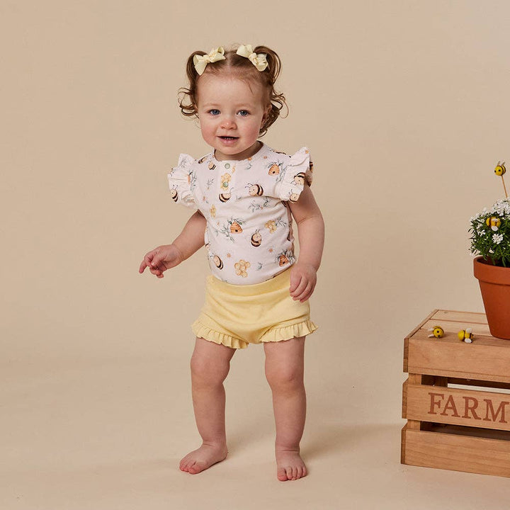 Bodysuit - Short Sleeve Frilly Bumblebees