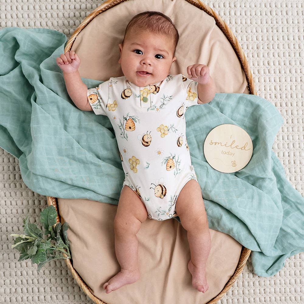 Bodysuit - Short Sleeve Bumblebees