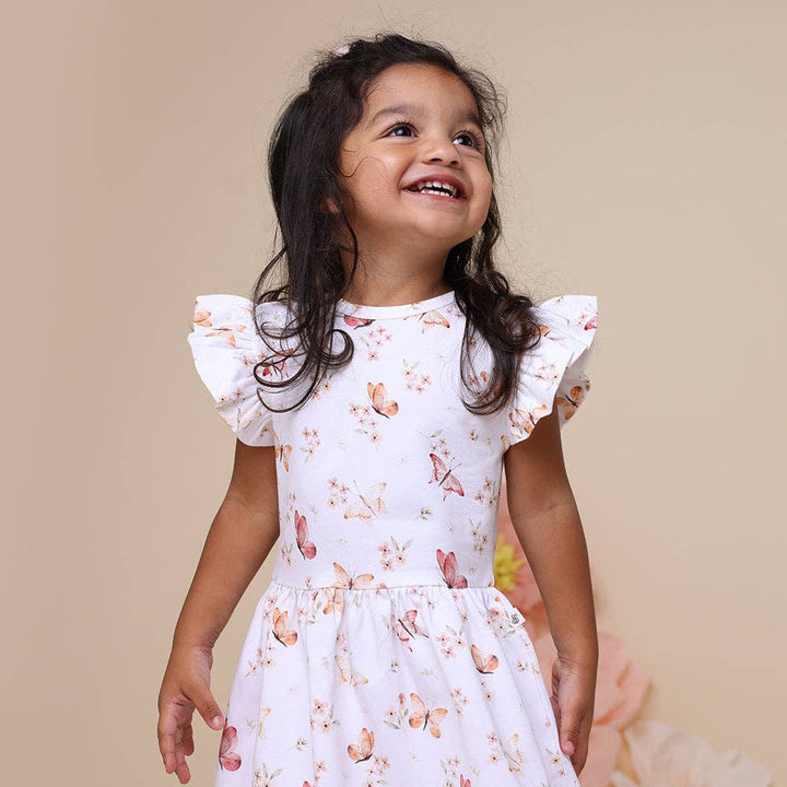 Dress - Frill Shoulder Butterfly