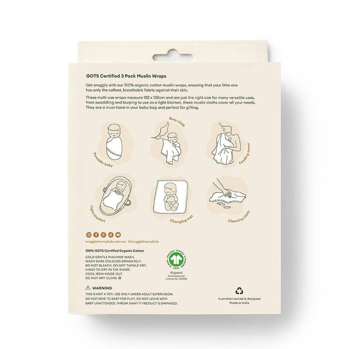 Muslin Wraps - Organic Cotton 3 Pack Diggers/Olive/Bronze