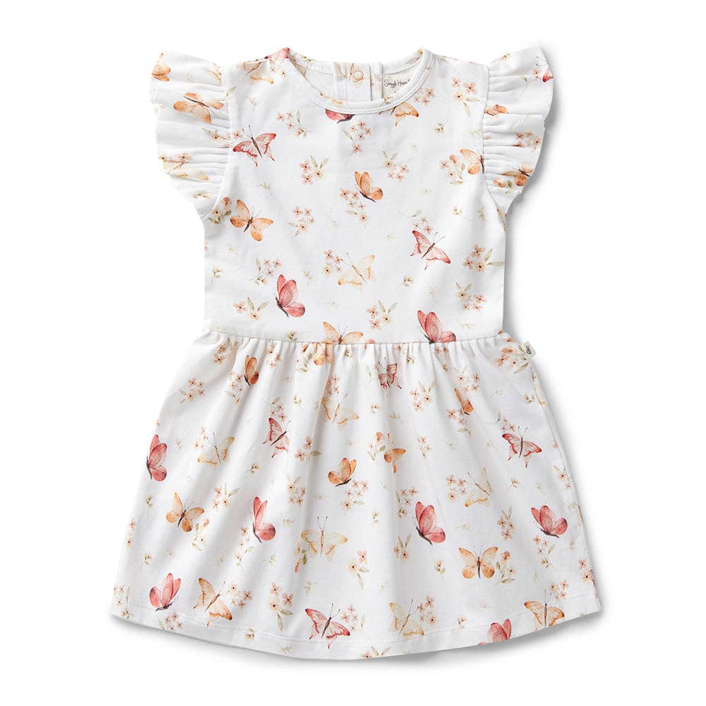 Dress - Frill Shoulder Butterfly