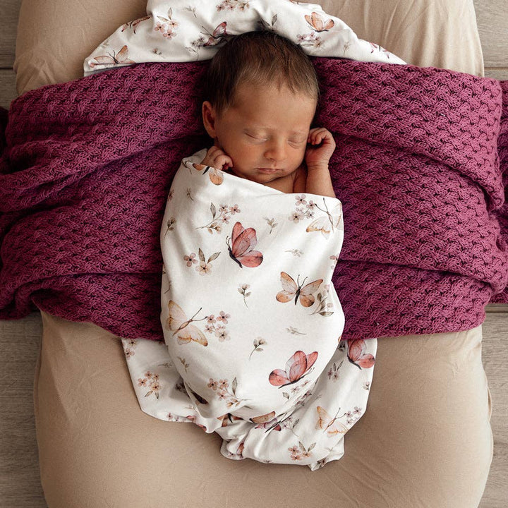 Swaddle & Topknot Set - Butterfly