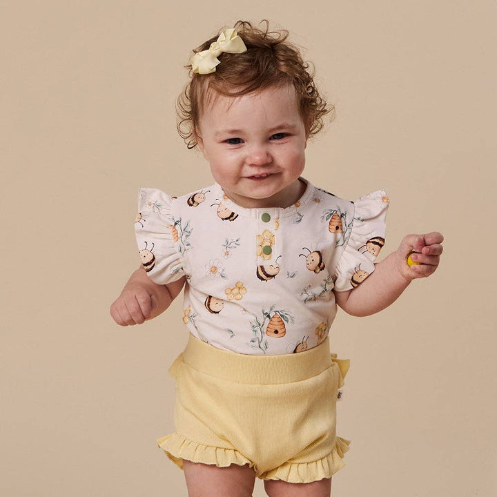 Bodysuit - Short Sleeve Frilly Bumblebees