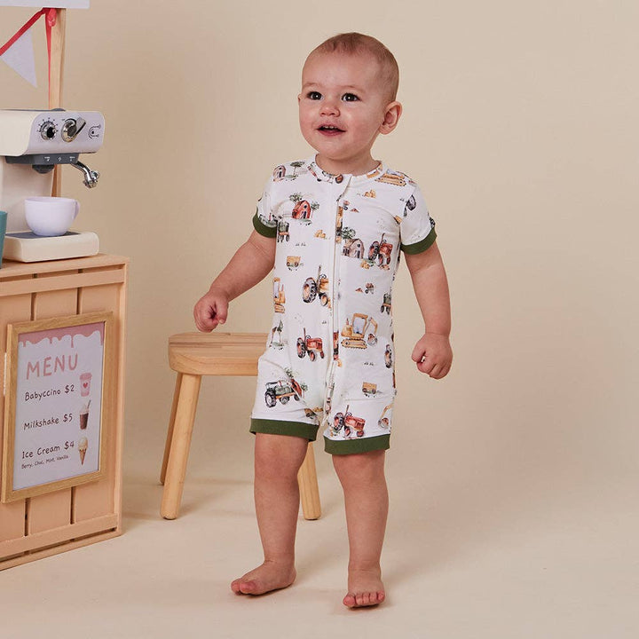 Snuggle Shortie – Diggers & Tractors