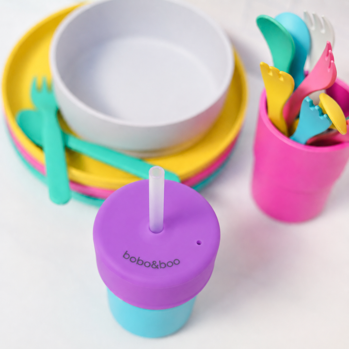 Universal Silicone Cup Lid - Straw Purple