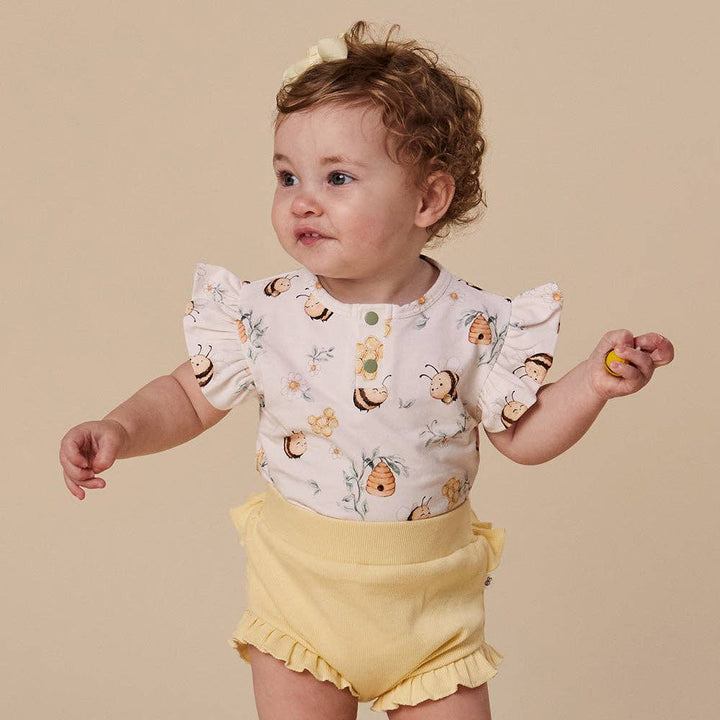 Bodysuit - Short Sleeve Frilly Bumblebees