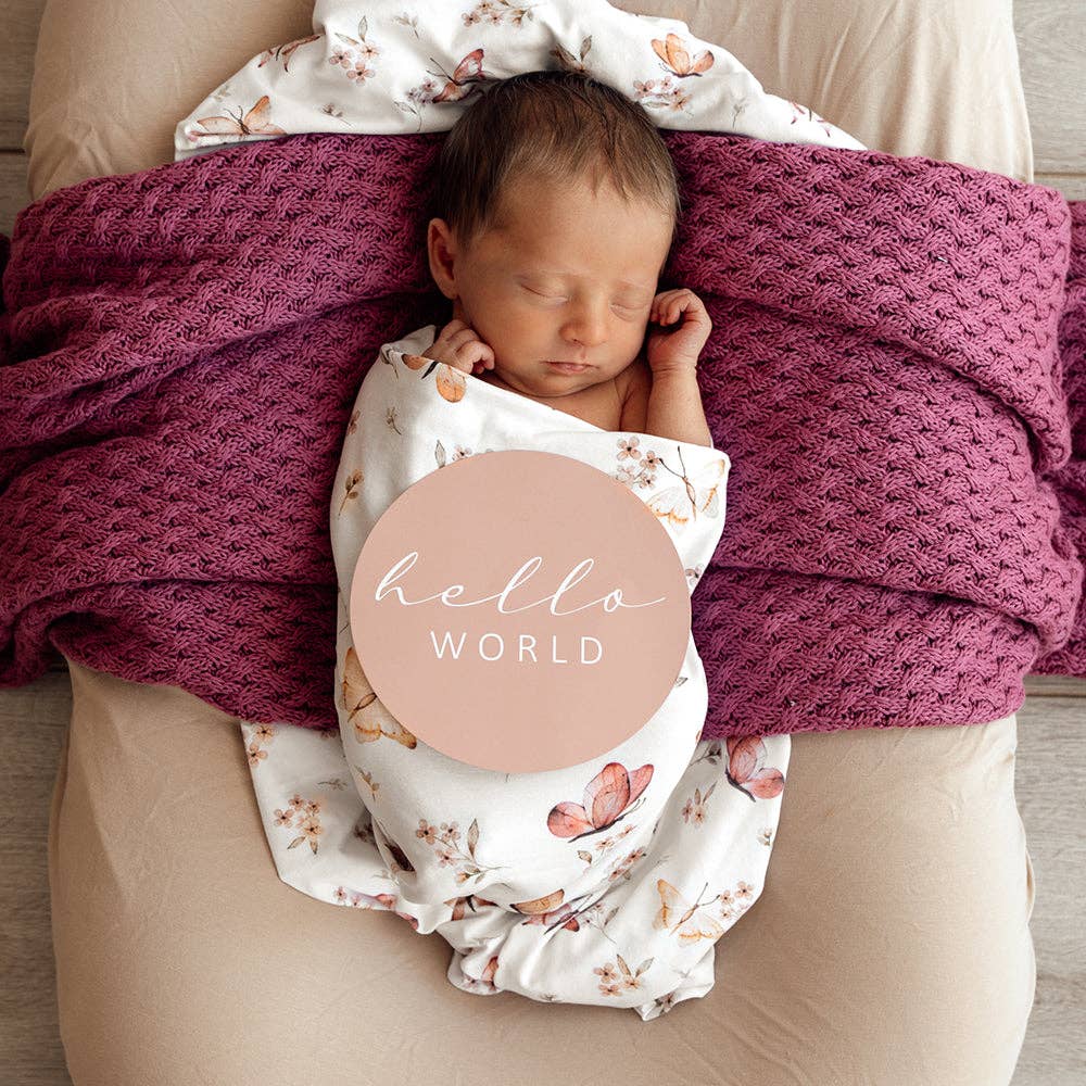 Swaddle & Topknot Set - Butterfly