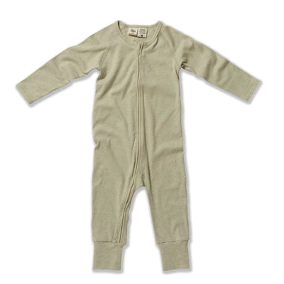 Long Sleeve Zip Baby Romper - Organic Cotton