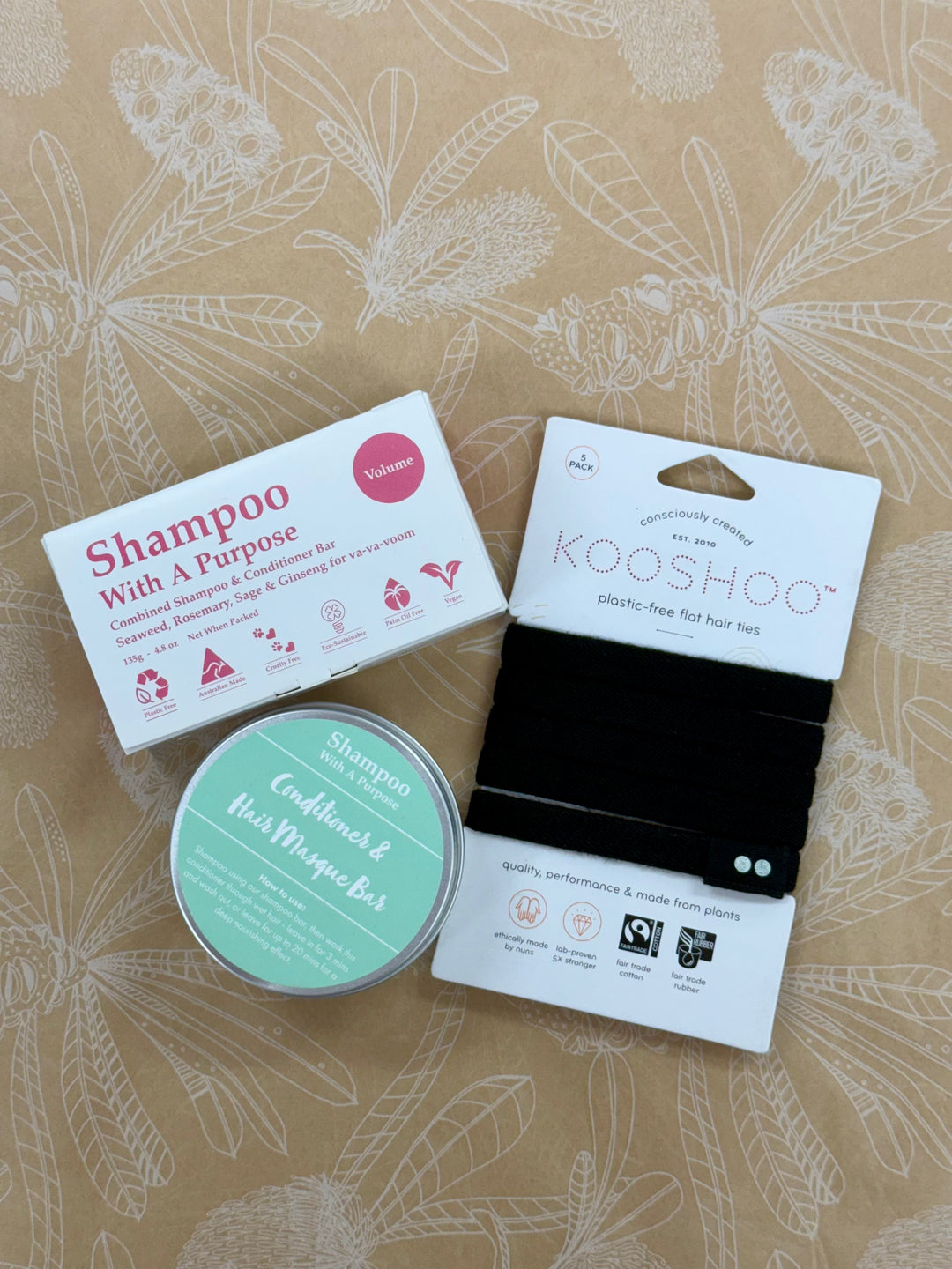 Hair Care Pack - Volume/Dark Hair Ties