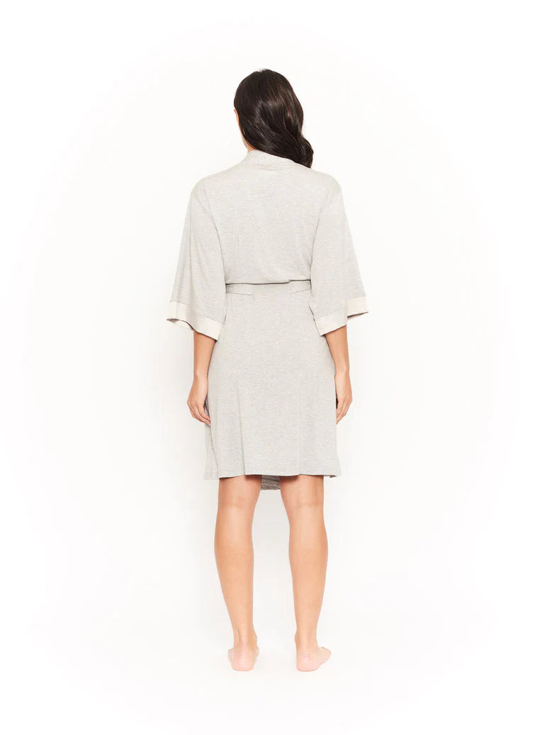 Robe Satin Trim Grey