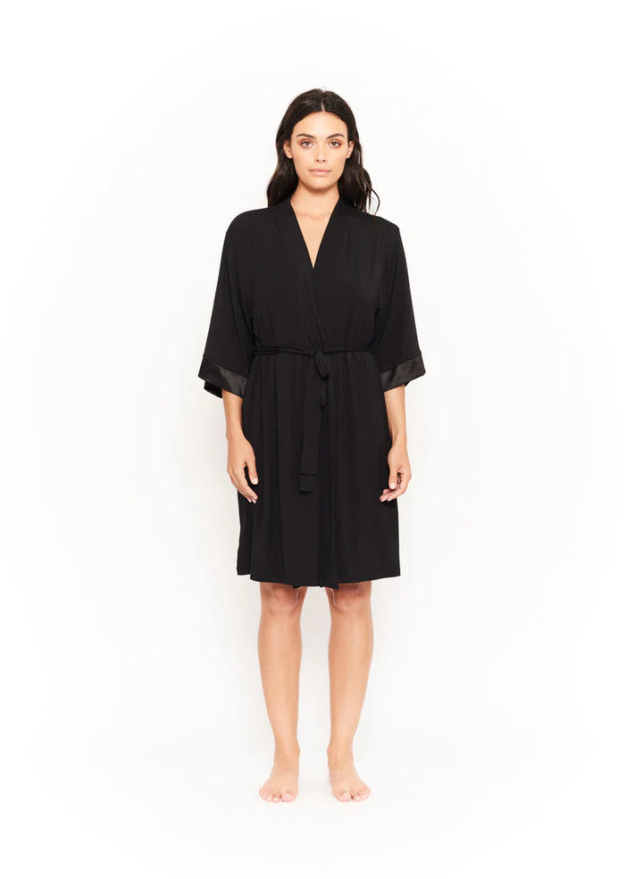 Robe Satin Trim Black