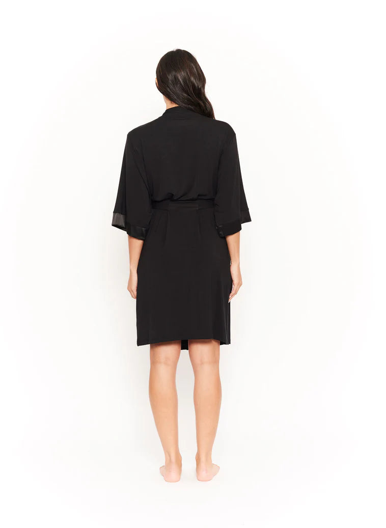 Robe Satin Trim Black