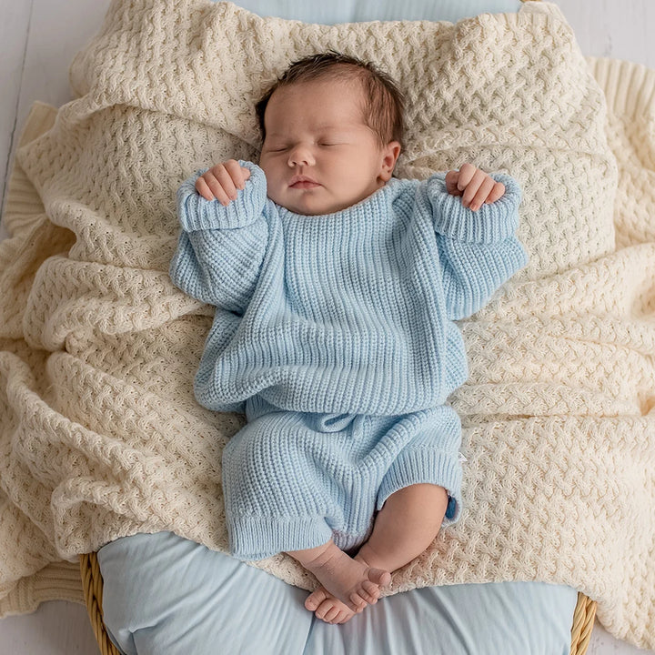 Shorts - Cotton Knit Baby Blue