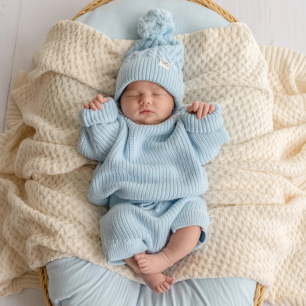 Jumper - Cotton Knit Baby Blue