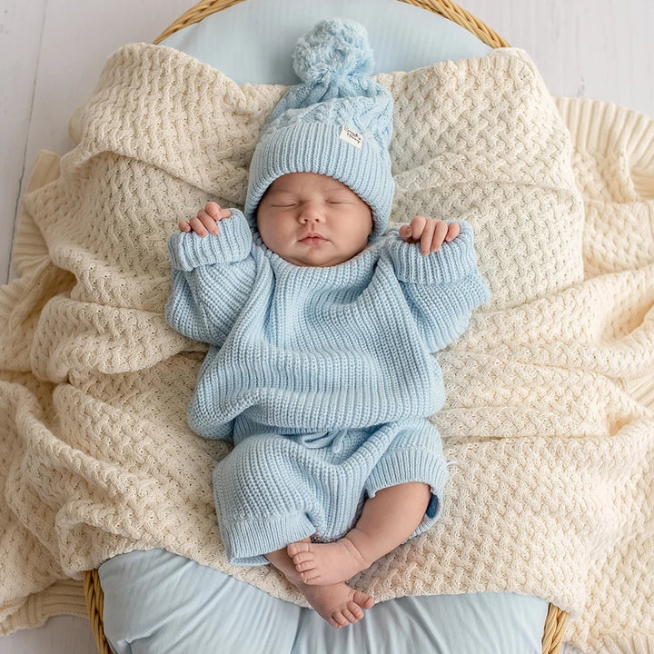 Jumper - Cotton Knit Baby Blue