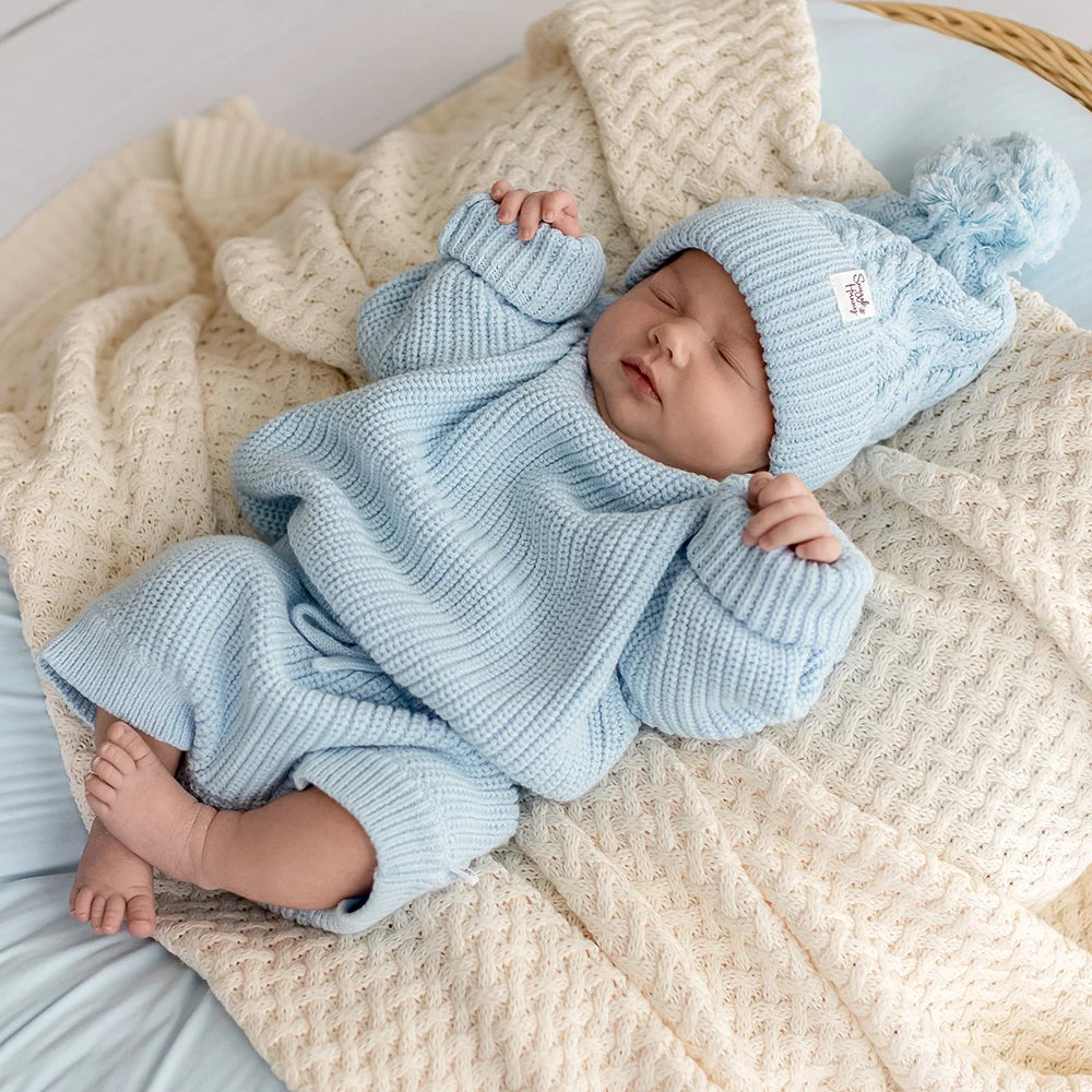Shorts - Cotton Knit Baby Blue