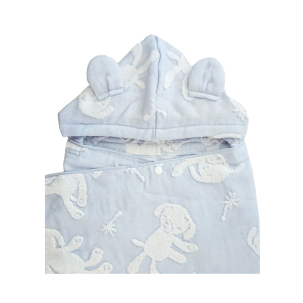 Kontex Macaron blue puppy hooded towel