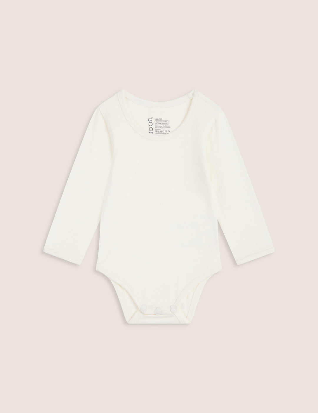 Boody Baby Long Sleeve Bodysuit - Natural White