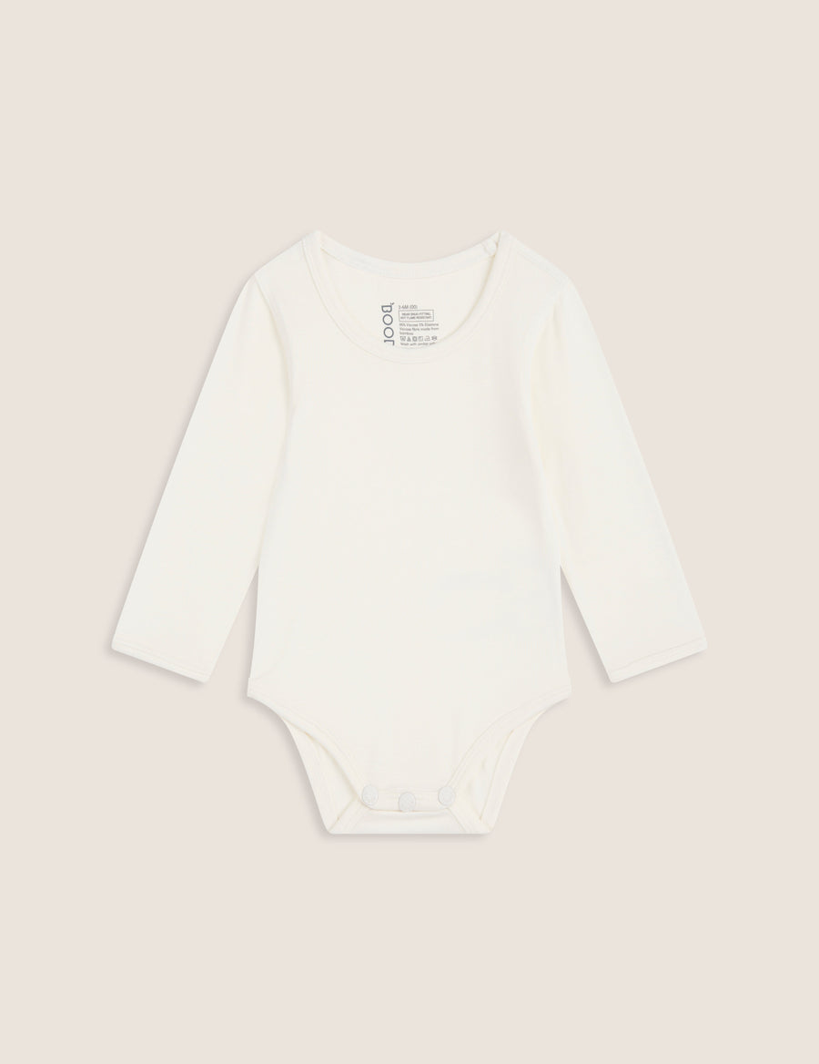 Boody Baby Long Sleeve Bodysuit - Natural White
