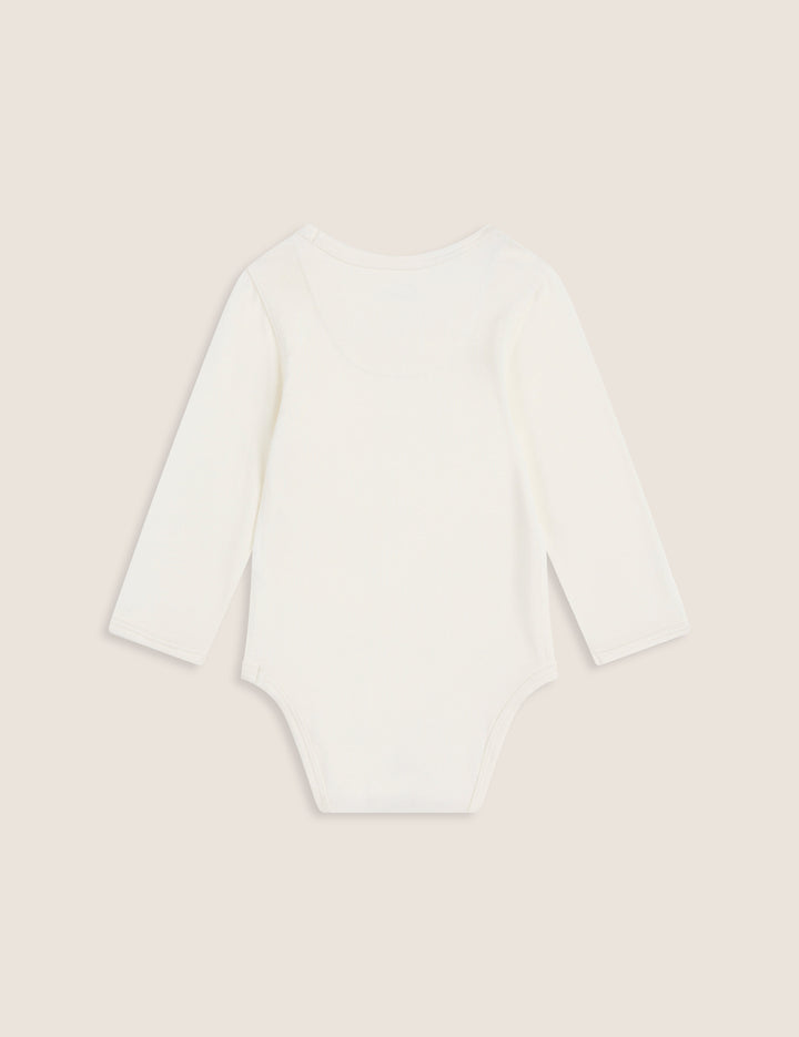 Boody Baby Long Sleeve Bodysuit - Natural White