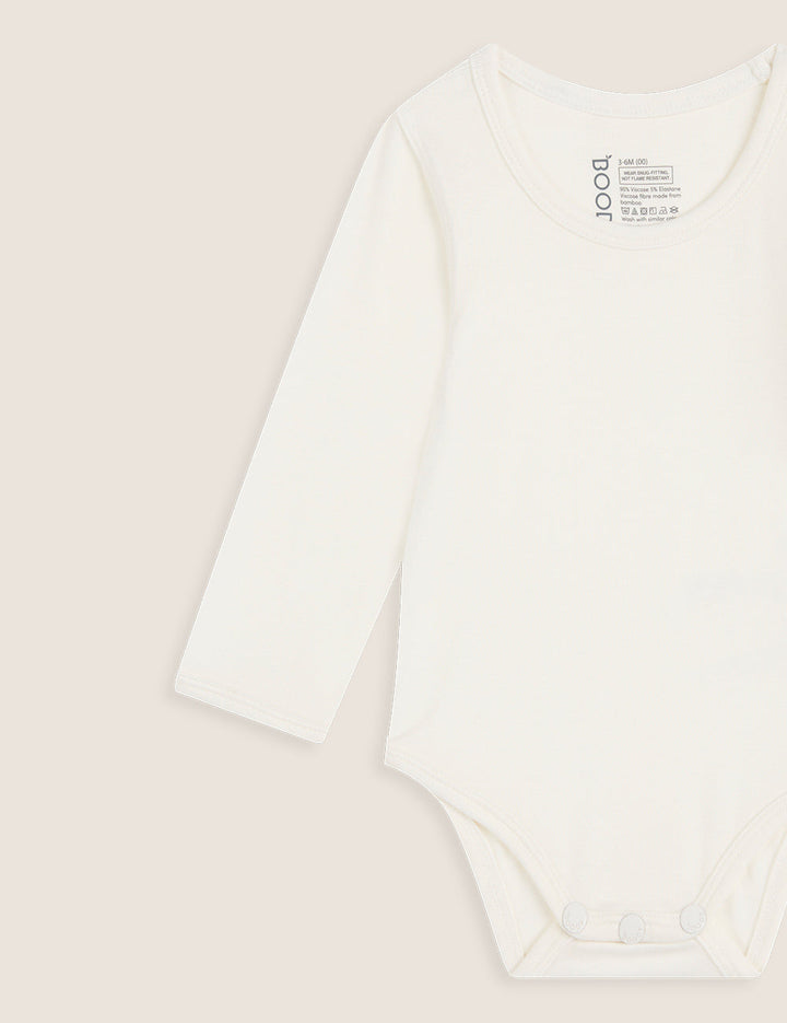 Boody Baby Long Sleeve Bodysuit - Natural White