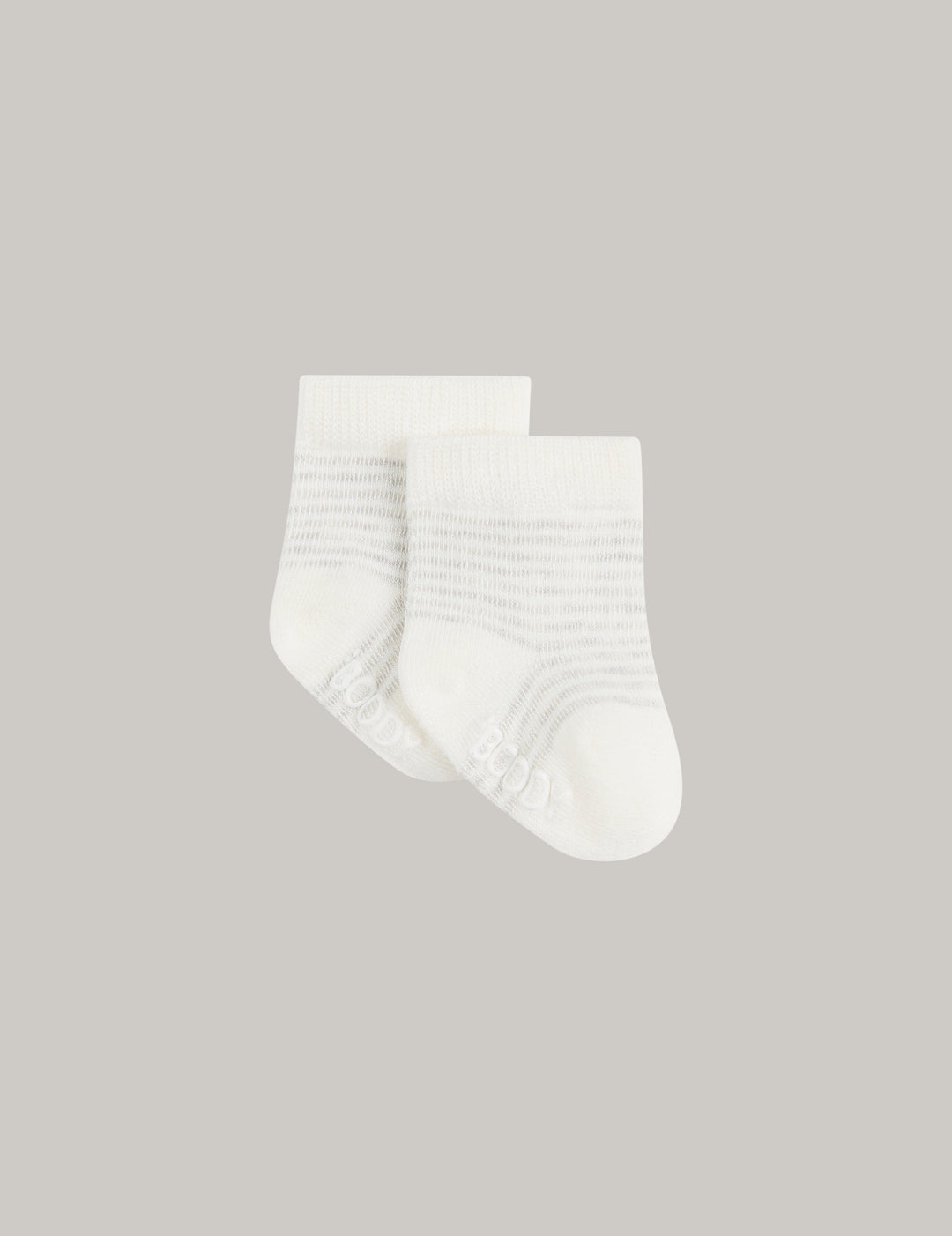 Boody Baby Socks - 3 Pack - Heather Grey / Natural White / Stripe