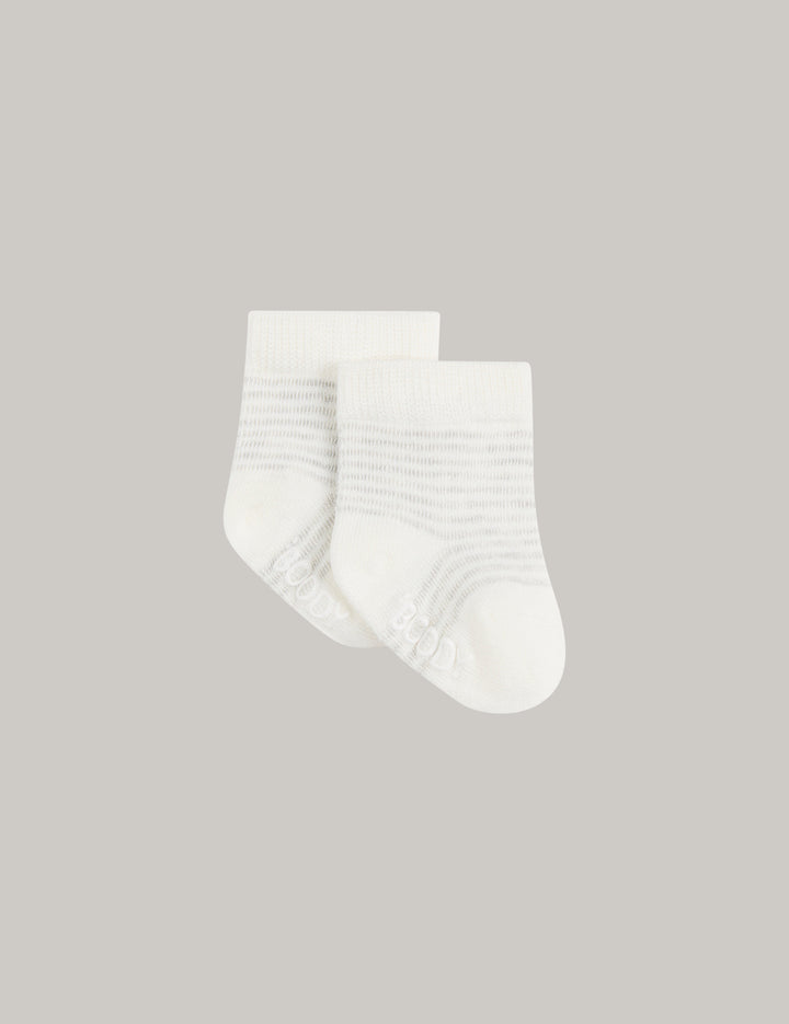 Boody Baby Socks - 3 Pack - Heather Grey / Natural White / Stripe