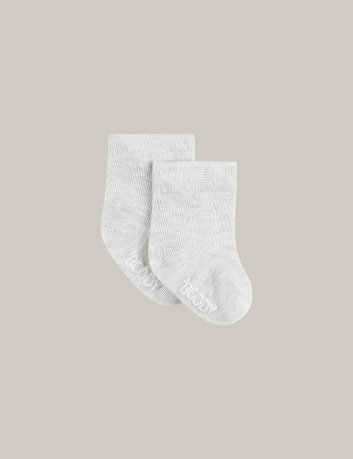Boody Baby Socks - 3 Pack - Heather Grey / Natural White / Stripe
