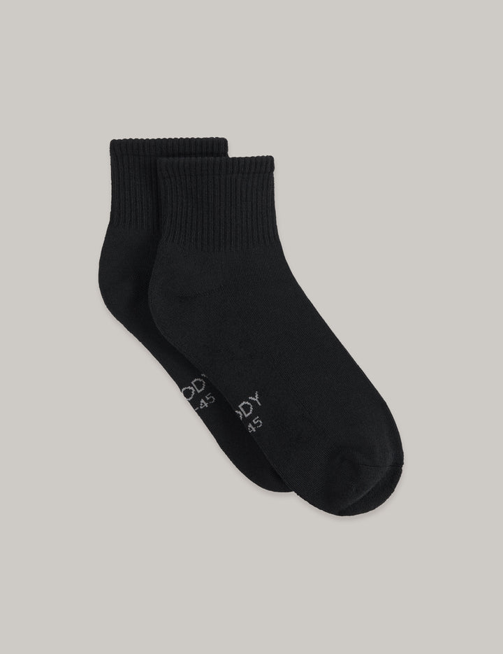 Boody Cushioned Quarter Crew Socks - Black