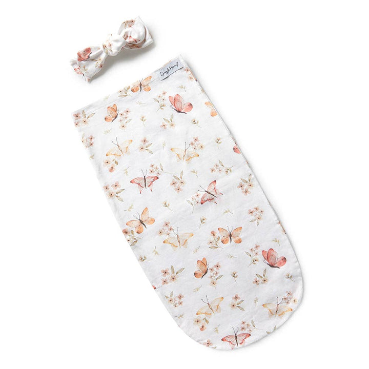 Swaddle & Topknot Set - Butterfly