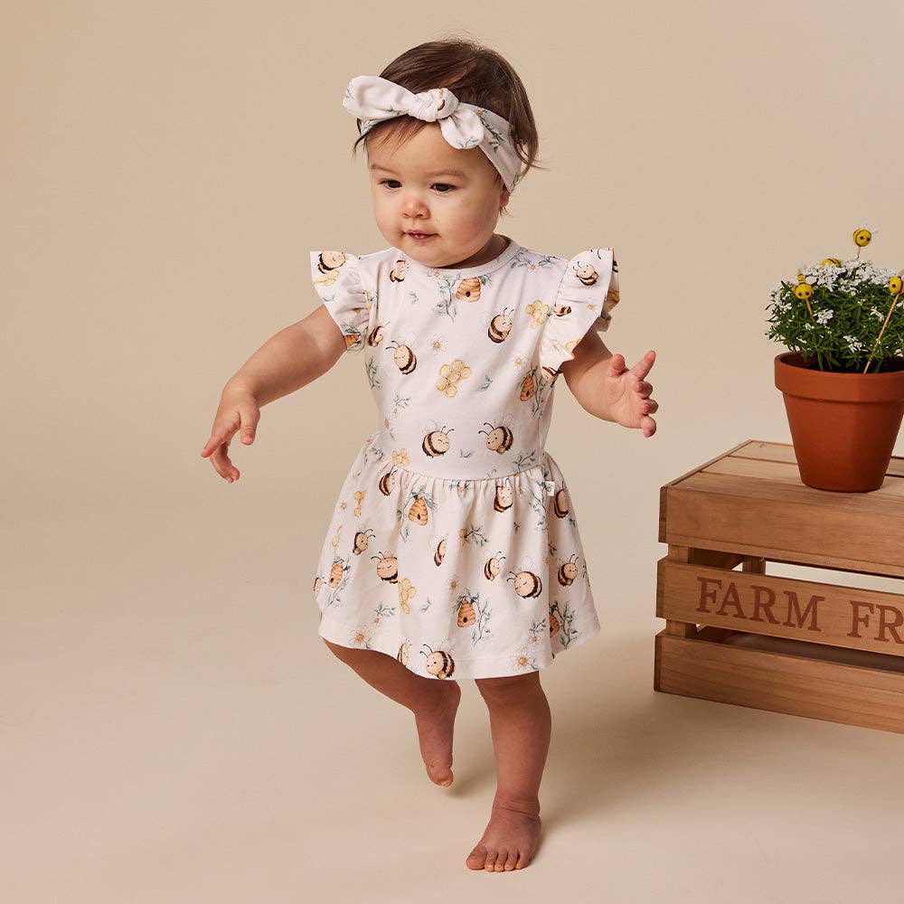 Dress - Short Sleeve Bumblebees