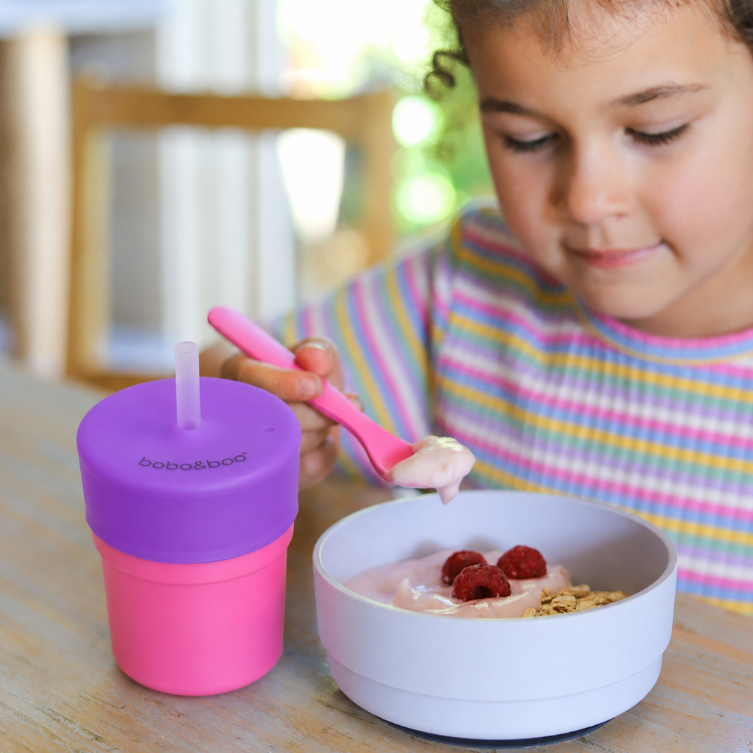 Universal Silicone Cup Lid - Straw Purple