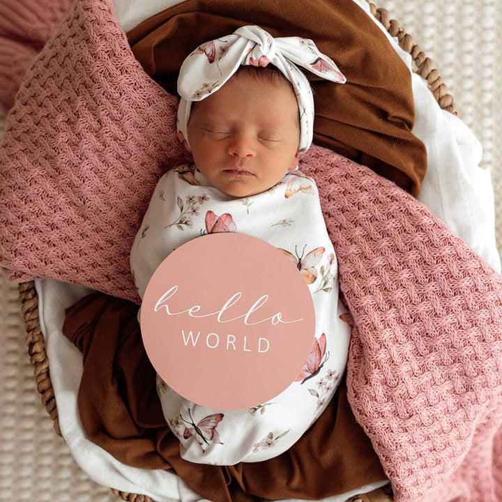 Swaddle & Topknot Set - Butterfly