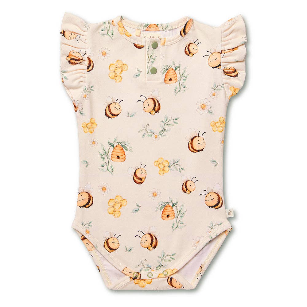 Bodysuit - Short Sleeve Frilly Bumblebees