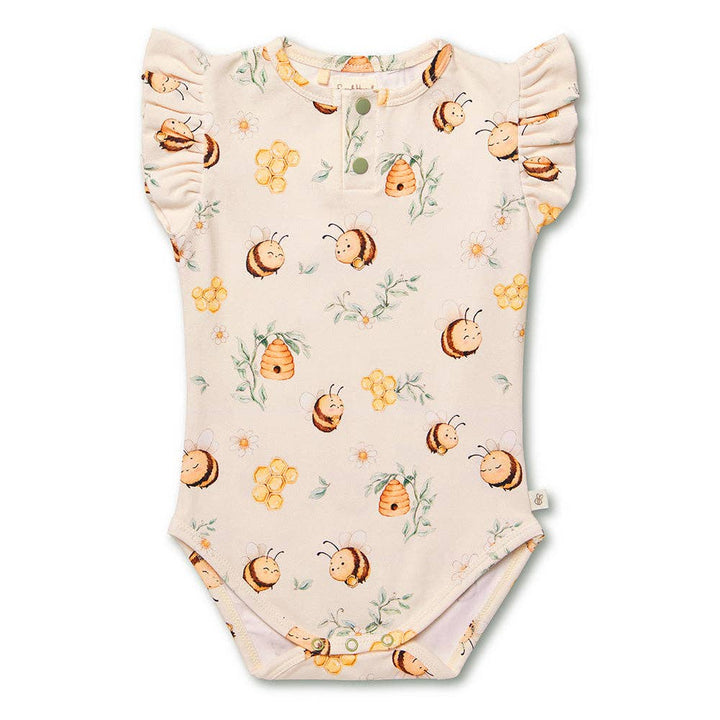 Bodysuit - Short Sleeve Frilly Bumblebees