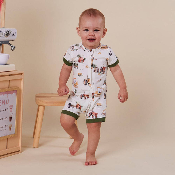 Snuggle Shortie – Diggers & Tractors
