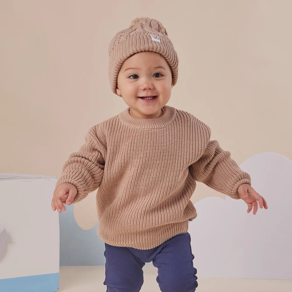 Jumper - Oversized Cotton Knit Hazelnut
