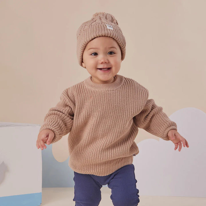 Jumper - Oversized Cotton Knit Hazelnut