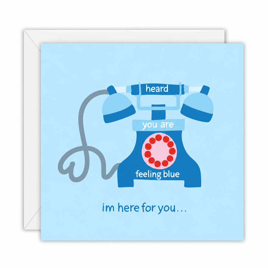 Heard You Are Feeling Blue square greeting card