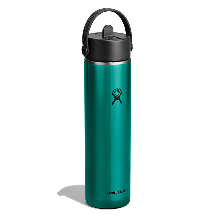 Hydro Flask 24oz Lightweight Flex Straw Cap bottle in Emerald Green, alternate view