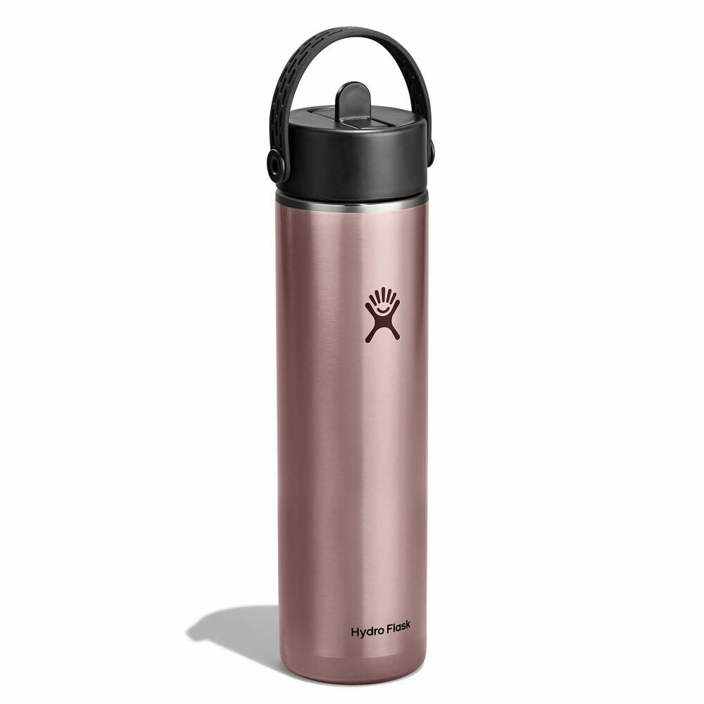 Hydro Flask 24oz Lightweight Flex Straw Bottle in Quartz, angled view