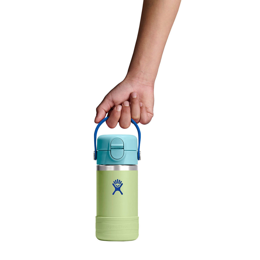 Kids Water Bottle – Covered Cap & Boot 12oz – Seedling Green – view 3