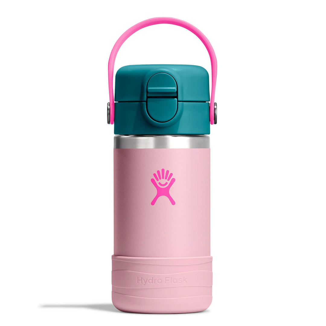 Kids Water Bottle – Covered Cap & Boot 12oz – Blossom Pink – view 1