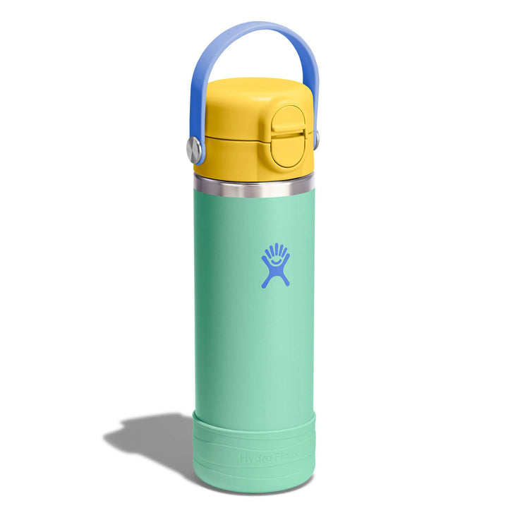 Kids Water Bottle – Covered Cap & Boot 18oz – Mermaid Green – view 2