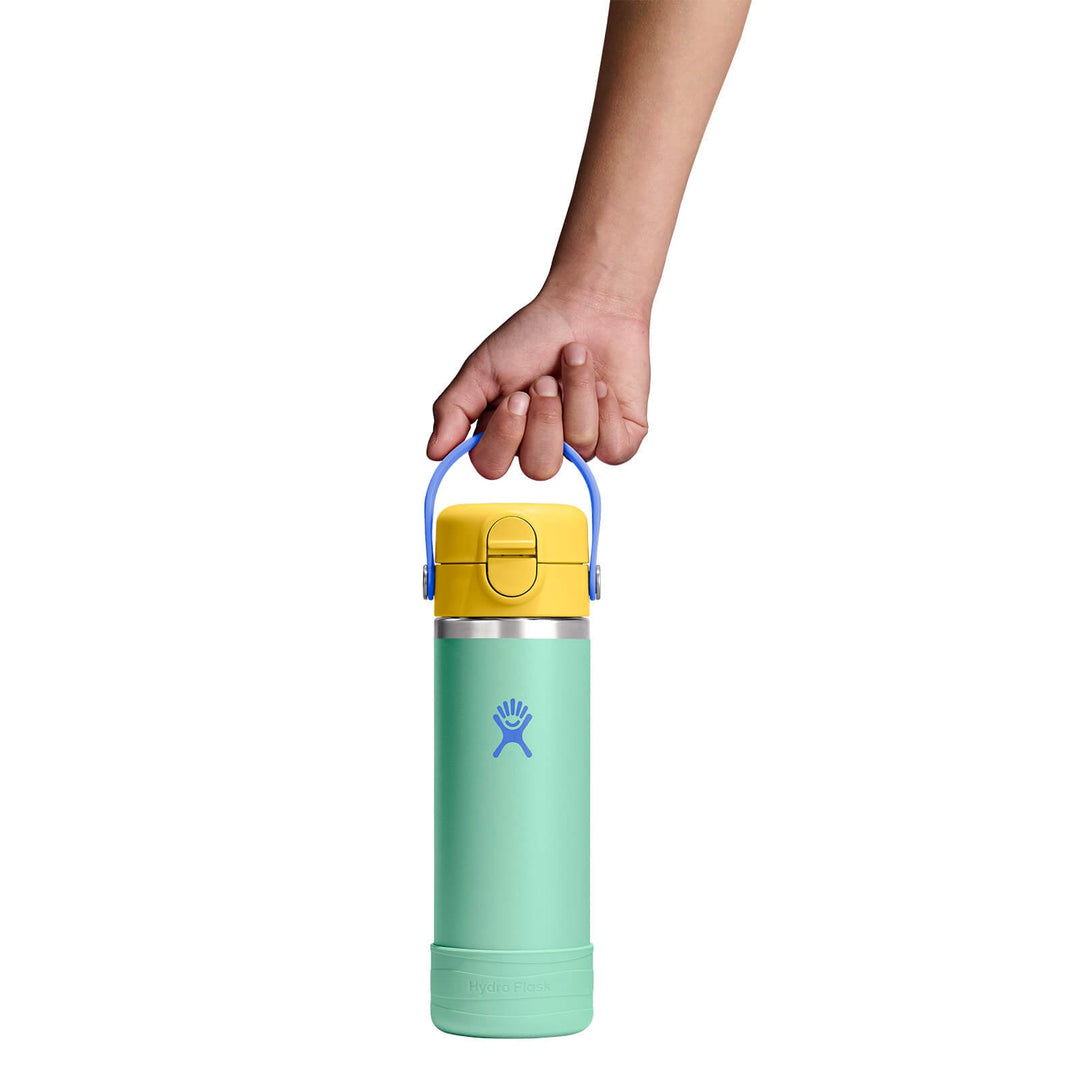 Kids Water Bottle – Covered Cap & Boot 18oz – Mermaid Green – view 3