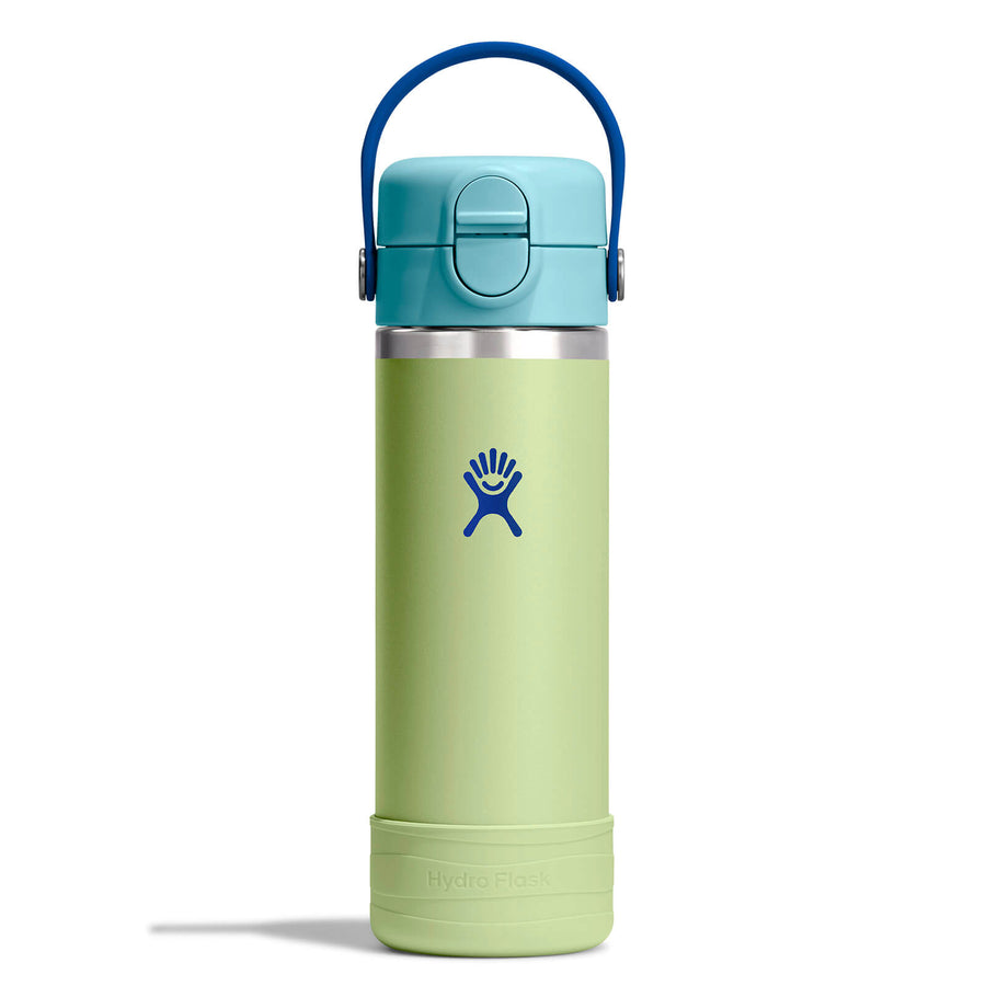 Kids Water Bottle – Covered Cap & Boot 18oz – Seedling Green – view 1