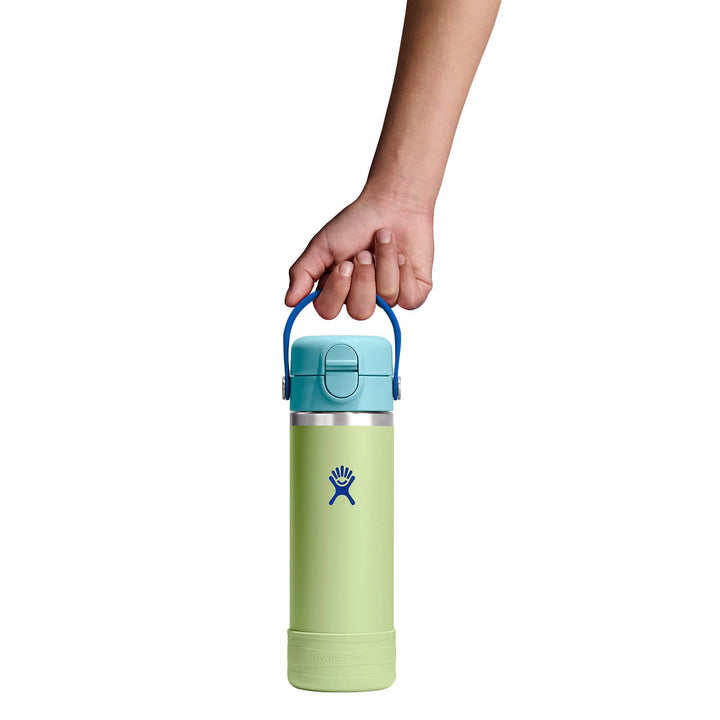 Kids Water Bottle – Covered Cap & Boot 18oz – Seedling Green – view 3