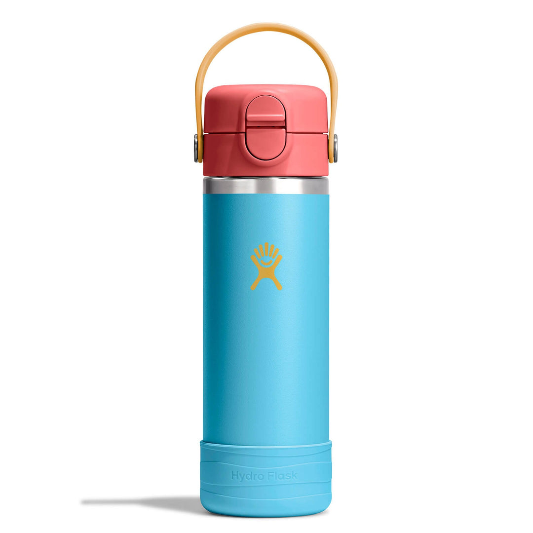 Kids Water Bottle – Covered Cap & Boot 18oz – Bluejay – view 1