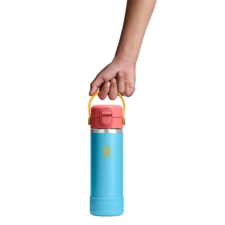 Kids Water Bottle – Covered Cap & Boot 18oz – Bluejay – view 3